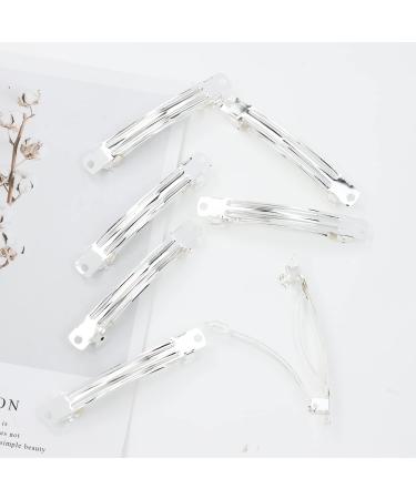 40 Pack 3.15 Inch Blank Rectangle Metal French Barrette Hair Clips - Silver Hairclips DIY Crafting Accessories for Women - Buy Online on GoSupps.com