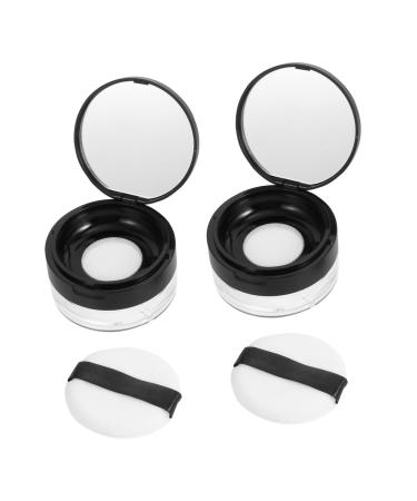 Beavorty 4 Pcs Elastic Mesh Loose Powder Box Baby Holder Bath Powder Case Makeup Powder Case Mirror Clamshell 1 count (Pack of 1) Blackx2pcs