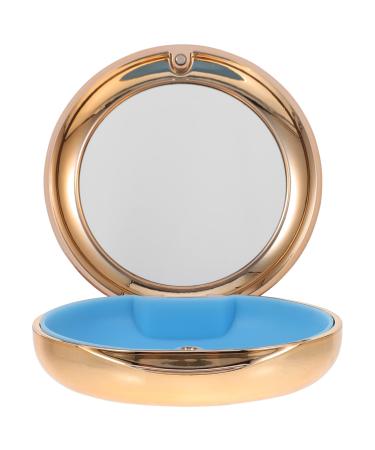 Healifty Retainer Case With Mirror Portable Denture Case Aligner Case False Teeth Storage Box For Travel Golden