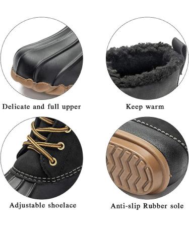 DKSUKO Women's Winter Duck Boots | Waterproof Zipper Rain Boots - Black, Size 7 - Buy Online on GoSupps.com