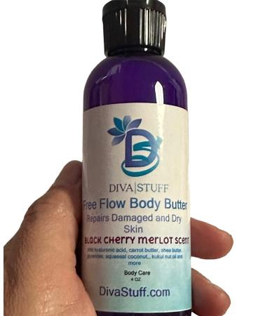 Diva Stuff Free Flow Body Butter For Damaged and Dry Skin Black Cherry Merlot Scent Soothing Nourishing and Creamy - Buy Online on GoSupps.com