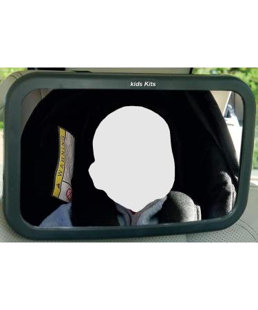 Kids Kits - Back Seat Baby Car Mirror For Rear View Of Your Infant With Adjustable Straps and Shatterproof To Be Secured Tilt Function To 360 Rotation To See Your Child With A Smile