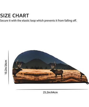 Elk in The Meadow Dry Hair Cap - Soft Super Absorbent Elastic Quick-Dry Cap for Long Thick Hair - Perfect for Girls & Women - Buy Online on GoSupps.com