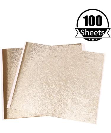KINNO Imitation Gold Foil Sheets - 100 Sheets for Arts, Crafts, and Gilding - 5.1x5.3 Inches - Buy Online on GoSupps.com
