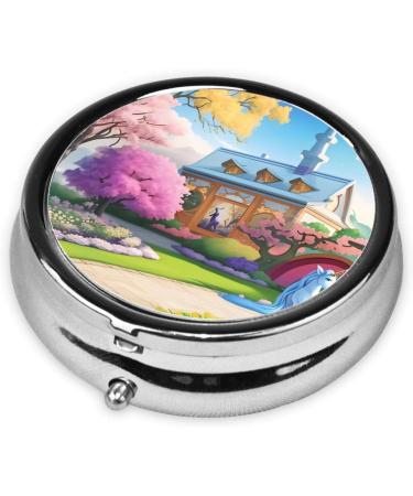 Unicorn Fairy Tale Round Pill Box - 3 Compartment Organizer | Portable Travel Pill Case for International Shipping - Buy Online on GoSupps.com