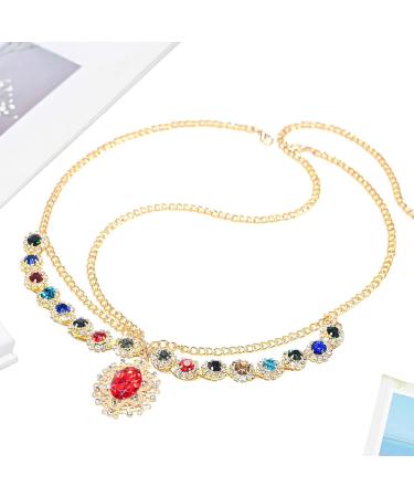 Zeelina Rhinestone Head Chain Baroque Forehead Chains Red Headband Prom for Girls and Women - Buy Online on GoSupps.com