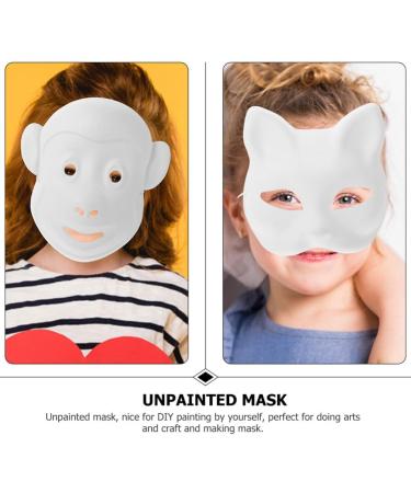 DIY Animal Masks - 2 Pack Cat Monkey & Fox Masks for Cosplay & Christmas | Paintable Masquerade Accessories - Buy Online on GoSupps.com