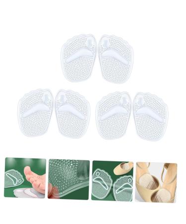 High Heel Inserts Gel Cushions - 3 Pairs Non-Slip Foot Pads for Girls | Comfortable Massage Forefoot Cushion Transparent 9x7cm - Buy Online on GoSupps.com
