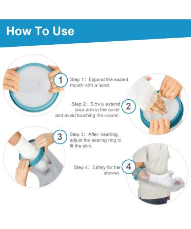 Waterproof Arm Cast Cover for Shower - Adult Half Arm Size (20 Inches) - Protects Broken Surgery Arm Wound and Burns - Keep Hand, Wrist, Fingers Dry - Buy Online on GoSupps.com