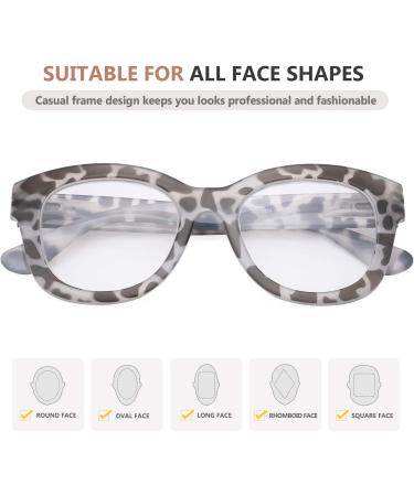 Eyekepper Oversized Retro Eyeglasses for Women - Grey/Tortoise Frame, 0.0 x Magnification - Buy Online on GoSupps.com