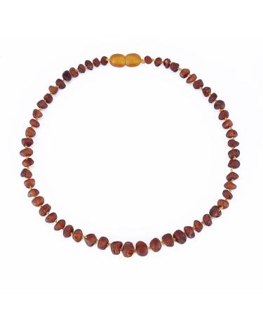 Baltic Amber Unisex Necklace - Cognac Raw, 14 Inches - Knotted, Raw Beads (1 Pack) - Buy Online on GoSupps.com