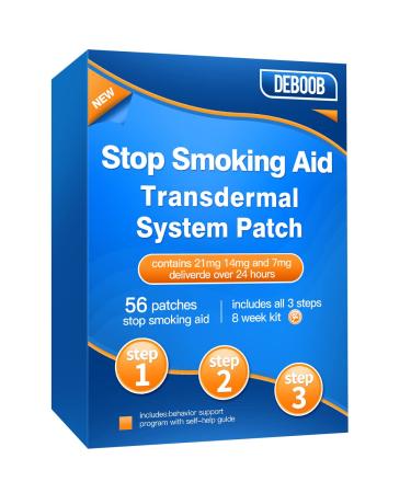Quit Smoking Patches to Help Stop Smoking, Step 1 2 and 3 (21, 14, and 7 mg) Stop Smoking Aids That Work Patches, Easy and Effective to Quit Smoking, Smoking Cessation Products (56 Count) Blue4