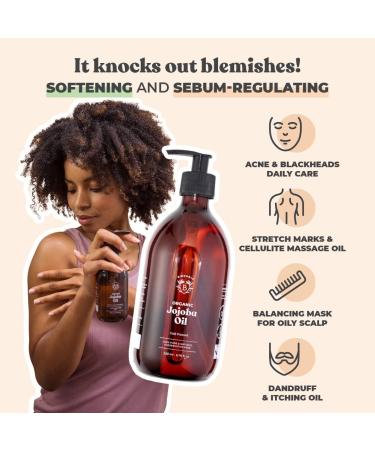 Bionoble Organic Jojoba Oil 200ml - 100% Pure, Natural & Cold Pressed - Vegan & Cruelty Free - Face, Body, Hair, Beard & Nails - Glass Bottle + Pump - Buy Online on GoSupps.com