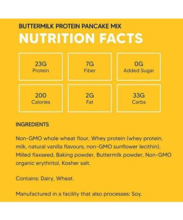 Flourish Protein Pancake & Waffle Mix Whey Protein Isolate & Flax Seeds Non-GMO No Added Sugar Superfood High Protein & Fibre Just Add Water 1 kg (Buttermilk) - Buy Online on GoSupps.com