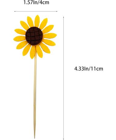 50 Pcs Sunflower Cupcake Topper Flower Cake Topper Fruit Picks Party Cupcake Topper For Birthday Party Wedding Baby Shower Decoration Supplies (Yellow) - Buy Online on GoSupps.com