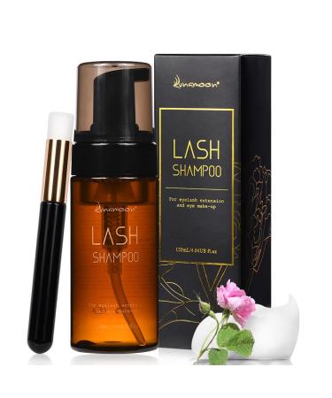 120ml eyelash shampoo for eyelash extension eyelashes shampoo lash shampoo eyelash foam clean eyelash cleaner for salon and home use (rose120) ...