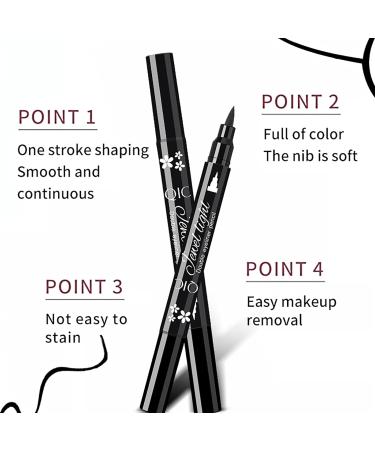 CHSEEO 4 Pcs 2 Heads Liquid Eyeliner Set Eyeliner Stamp 24 Hr Wing Cat Eye Coloful Eyeliner Waterproof Smudge Proof Longwearing Quick Drying Eyeliner Pencil - Star Moon Heart Beginners Makeup Gift - Buy Online on GoSupps.com