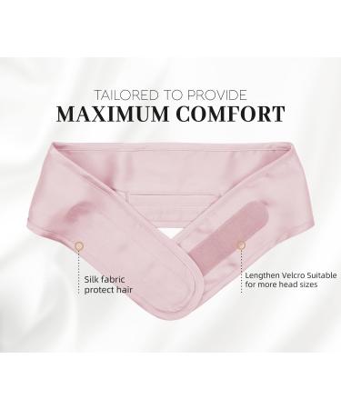 FANTASTIC HOUSE Silk Spa Headband for Women and Girls - 100% Mulberry Silk Scarf for Hair Wrapping - Adjustable, Perfect for Face Washing, Makeup, Sports - Pink - Buy Online on GoSupps.com
