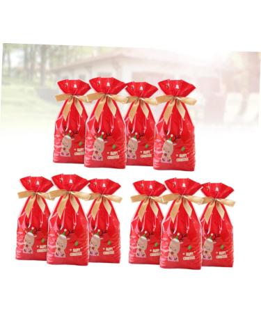 SEWOART 10pcs Christmas Drawstring Bags Red Bags for Elk Christmas Bags Candy Bag Snowflake Crisp - Buy Online on GoSupps.com