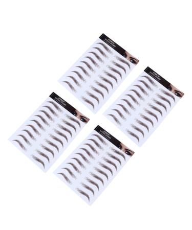 DRESSOOS Eyebrow Sticker 4pcs Eyebrow Stickers Semi Permanent Eyebrows False Eyebrows Cosmetics Eyebrow Trimming 4d Template