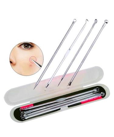 Fresh n acne needle 4 pieces blackhead removal needles black dots cleaner stainless steel spot extractor acne treatment needle set face clean care tool acne needle (size: united states))