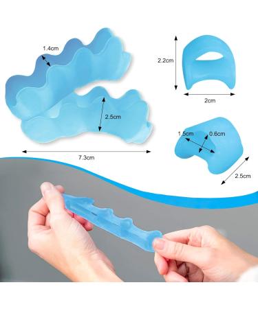 INBOLM Soft Gel Toe Spacers - 8 Pcs | Toe Separators for Overlapping & Curled Toes | Bunion Relief Protectors for Women & Men | Blue - Buy Online on GoSupps.com