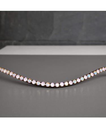 Buy Happiness Hinge Horse 'Lavender' - Pink & Crystal Glitter Stones Curved Design (WB XL Dark Brown Leather) | International Shipping Available - Buy Online on GoSupps.com