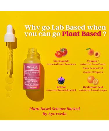 Natural Vibes Glow d Up Face Serum | 100% Plant-Based Niacinamide Vitamin C Retinol & Hyaluronic Acid | Clear Bright Hydrated Skin | Anti-Aging | 30 ml | Unisex - Buy Online on GoSupps.com