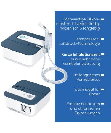 Beurer IH 28 Pro Inhalator - High-Performance Compressor for Adults & Kids | Silicone Masks & Nasal Shower Included - Buy Online on GoSupps.com