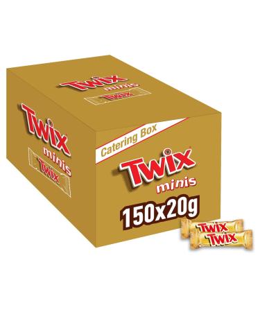 Twix Twix Minis Pack of 3 Caramel Chocolate Bars on a Crispy Biscuit 150 x 20 g