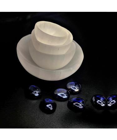 Selenite Crystal Charging Bowl - White Cleansing Altar Bowl for Meditation, Spiritual Recharging, and Crystal Decor - 6cm - Buy Online on GoSupps.com
