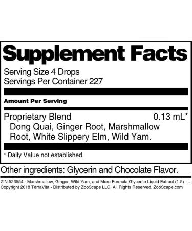 Marshmallow Ginger Wild Yam and More Formula Glycerite Liquid Extract (1:5) - Chocolate Flavored (1 oz ZIN: 523554) - Buy Online on GoSupps.com