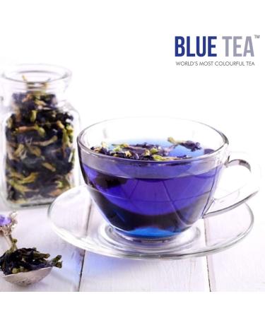 Blue Tea - Butterfly Pea Flower Pyramid Tea Bags | Natural Food Coloring for Iced Tea, Cocktails & Mocktails | Clitoria Flower Herbal Tea in PET Jar - Buy Online on GoSupps.com