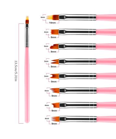 DKTOTIUP 8-Piece Nail Art Brush Set - Pink Nail Design & Dotting Tools for Perfect Nail Painting - Buy Online on GoSupps.com