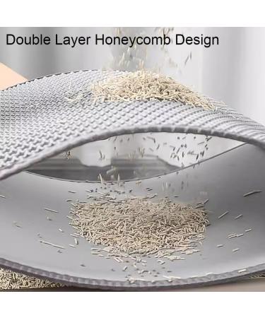 Large Cat Litter Mat 60 x 45 cm Double Layer Waterproof Litter Trapping Mat Honeycomb Large Holes Design for Scatter Control Non-Toxic Nonslip Grey - Buy Online on GoSupps.com