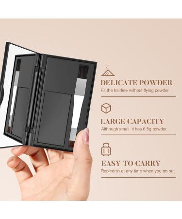 Root Cover Up Natural Looking Root Touch Up Powder Quick and Easy Hairline Shadow Powder with Brush and Mirrored Compact Root Cover Up Instantly Hairline (Black) - Buy Online on GoSupps.com
