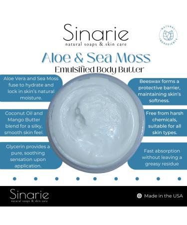 Aloe & Sea Moss Emulsified Body Butter - Unscented 4 oz | Nourishing Soaps & Skincare for All Skin Types | International Shipping Available - Buy Online on GoSupps.com
