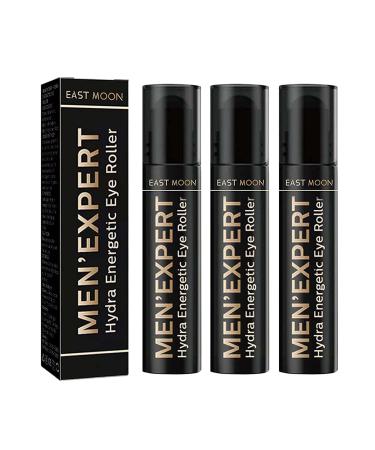 3Pcs Mens Expert Hydra Energetic Eye Roller, Mens Plus Expert Hydra Energetic Eye Roller, Under Eye Roller Ball Serum for Puffy Eyes and Dark Circles