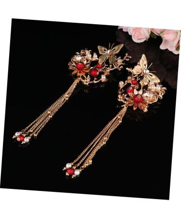 Angoily 1 Pair Vintage Hair Clips Hair Accessory for Women Chinese Style Hair Accessories Metal Tassel Barrettes Hair Barrettes Vintage Decor Hair Decorations Metal Hair Claw Clips Wedding - Buy Online on GoSupps.com