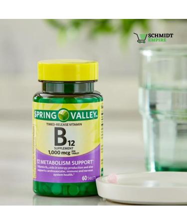 Spring Valley SCHMIDT EMPIRE Vitamin B-12 1000mcg Timed Release - 60 Tablets - Buy Online on GoSupps.com