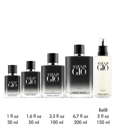 Armani Beauty - Acqua di Gi - Parfum - Cologne for Men - Fresh & Woody Men s Fragrance - Bergamot Ginger Marine Geranium Rosemary Clary Sage Patchouli Incense Notes REFILL - 5.0 Fl Oz - Buy Online on GoSupps.com