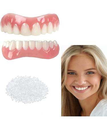 Shop Hfdhd Dentures Pebble Gel - Natural Tones Smile Perfect Veneers | Instant Tooth Repair Set for Men & Women - 7 Pairs Reusable Cosmetic Covers - Buy Online on GoSupps.com