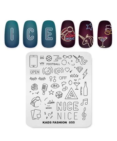 KADS Nail Art Stamping plate Nail Template Nail Art Design Tool Nail DIY Design Image Plate (FA055)