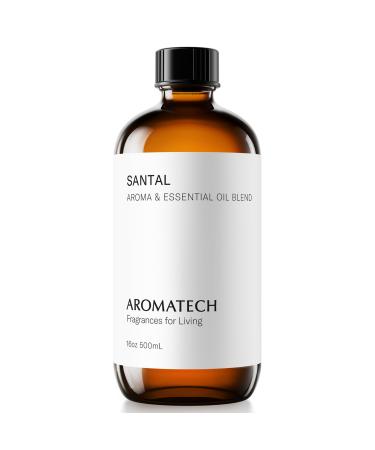 AromaTech Santal Aroma Essential Oil Blend: Luxury Hotel Inspired Aromatherapy with Amber Vanilla Cedar & Sandalwood for Ultrasonic Diffusers (16 Fl Oz (Pack of 1))