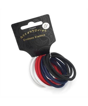 Set of 12 Spectator Thick Snag Free Endless Hair Elastics Bobbles Hair Bands