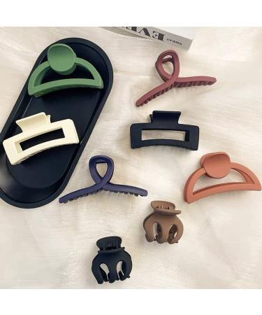 8-Piece Medium Large Claw Clip Set for Big and Thick Hair - Matte Square Hair Clips for Girls and Ladies - Buy Online on GoSupps.com