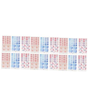 FRCOLOR 18 Sheets toenail Stickers DIY Fake Nails False Nail Covers Nail Art Wraps Nail Decals Stickers Long Nails Full Cover Fake Acrylic Nails Nail Wraps for Women Nails Gel Oval Work 3D Assorted Colorx3pcs 10X5.5X0.1CMx3pcs