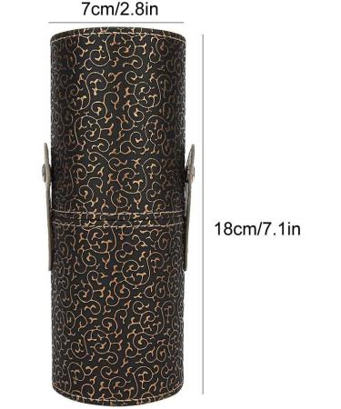 Qkiss Portable PU Leather Makeup Brush Cup Tube Holder - Travel Cosmetic Container (Bronze) - Shop Now! - Buy Online on GoSupps.com