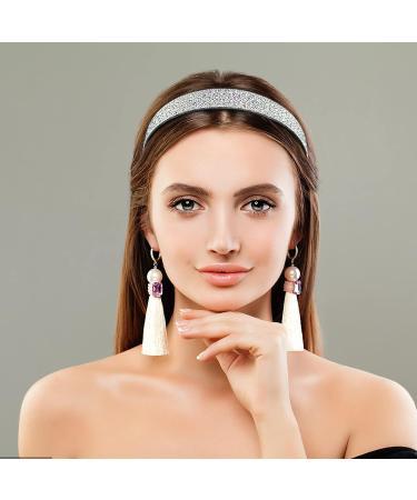 Sparkly Rhinestone Headband with Comb Teeth - Silver Hair Accessories for Women and Girls - Buy Online on GoSupps.com