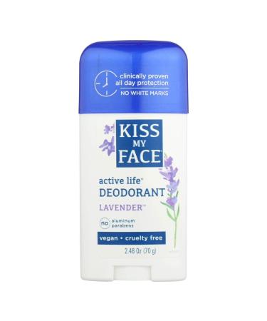 Kiss My Face Deodorant Stick Active Lavender 2.48 Ounce (73ml)